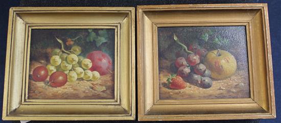 William Hughes (1842-1901) Still lifes of fruit, 5 x 6in.